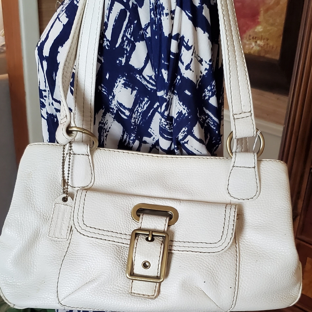 Creamy White Leather Shoulder Bag